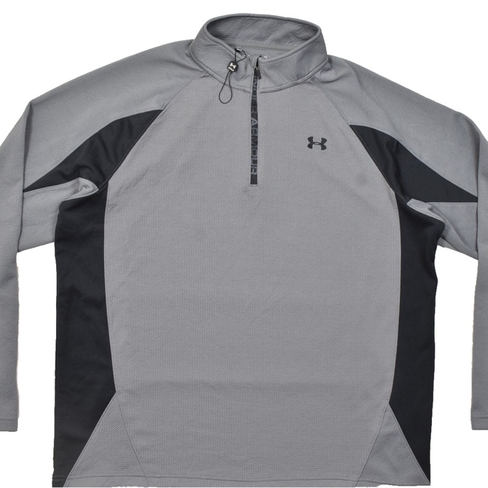 Under Armour Grey and Black Half-Zip Performance Pullover large
